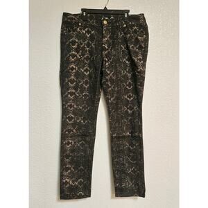 INC Denim Snake Skin Print Skinny Leg Curvy Fit Jeans Size 12 Petite